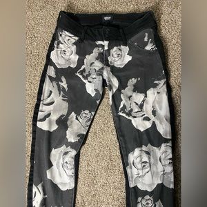Black Floral Hudson Collin Skinny Jeans